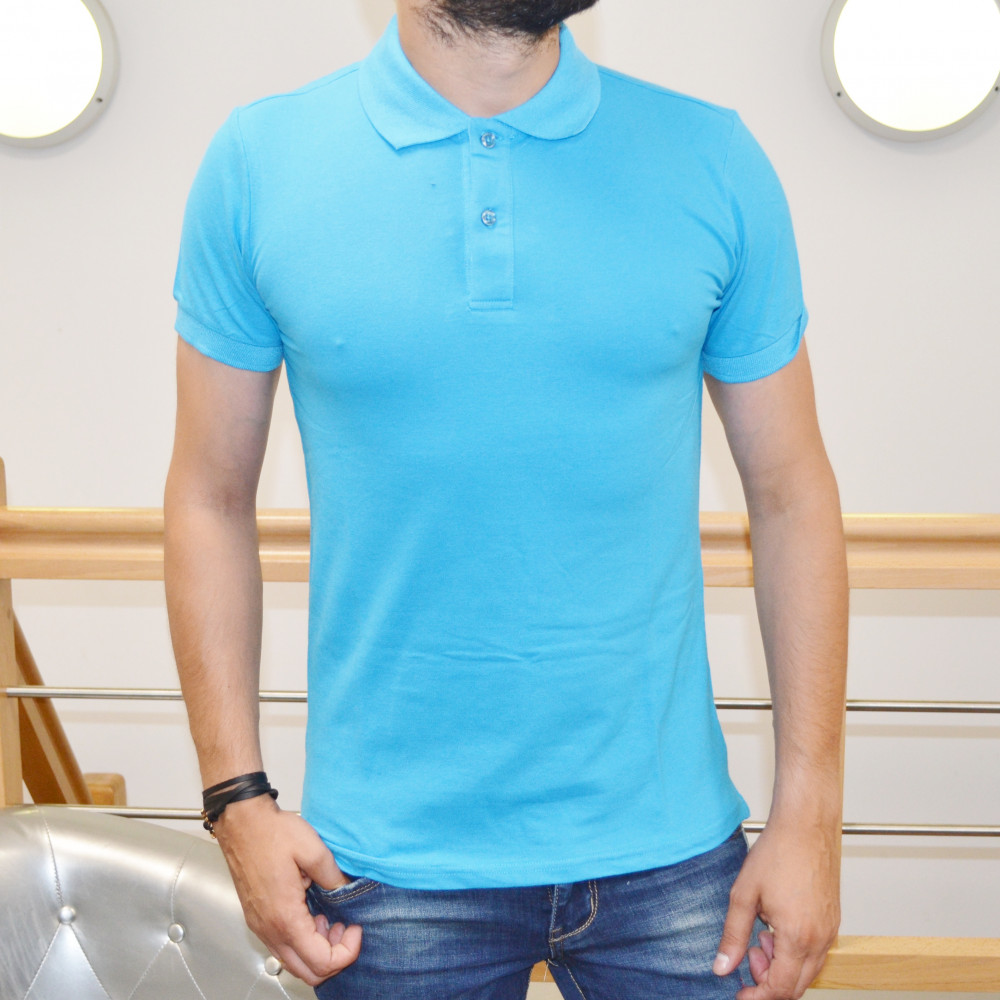 Polo homme turquoise
