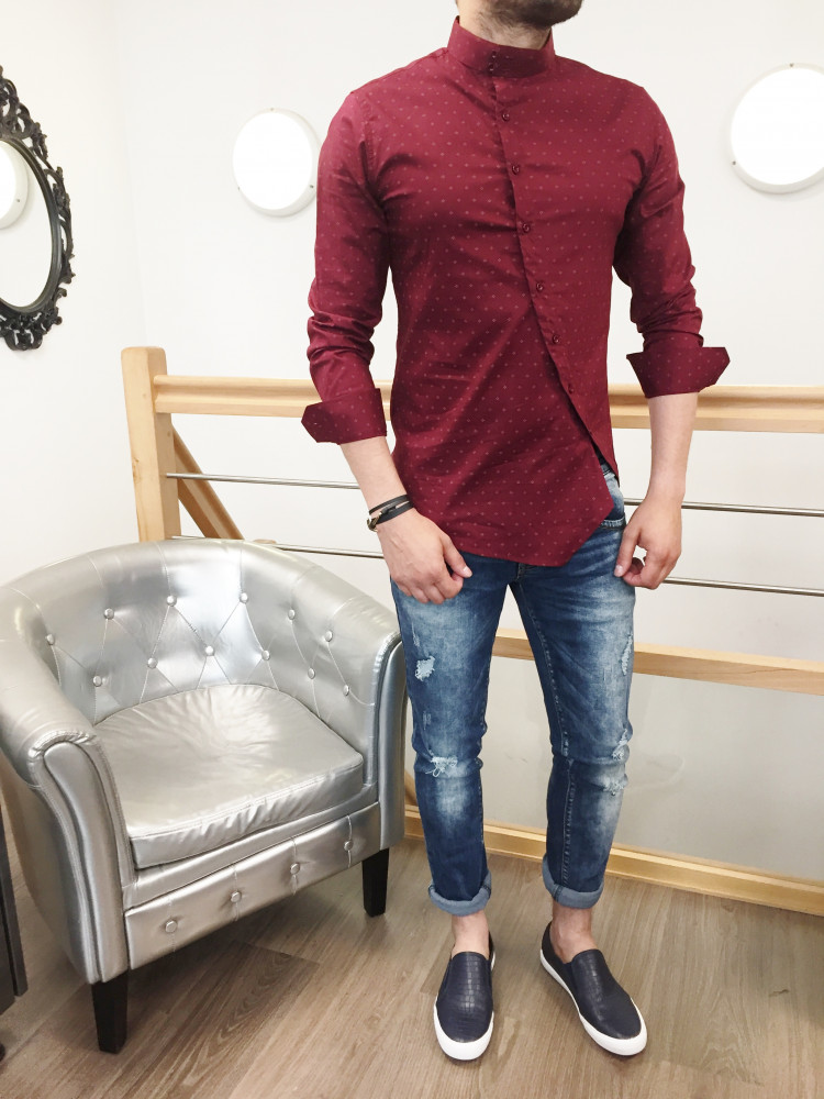 Chemise homme rouge