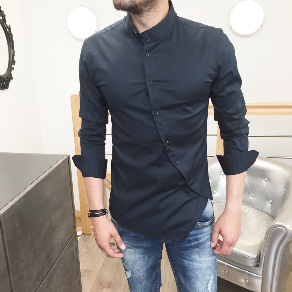 Chemise homme bleu marine