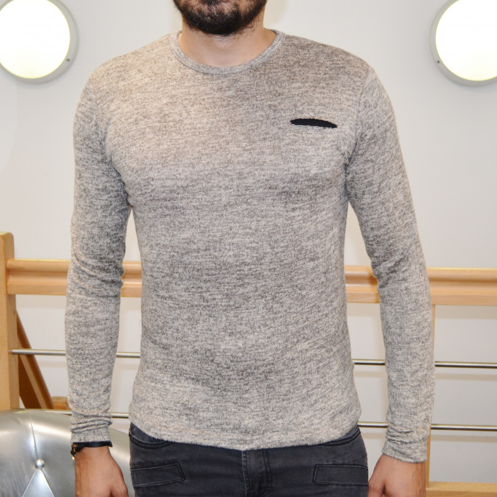 Pull homme beige