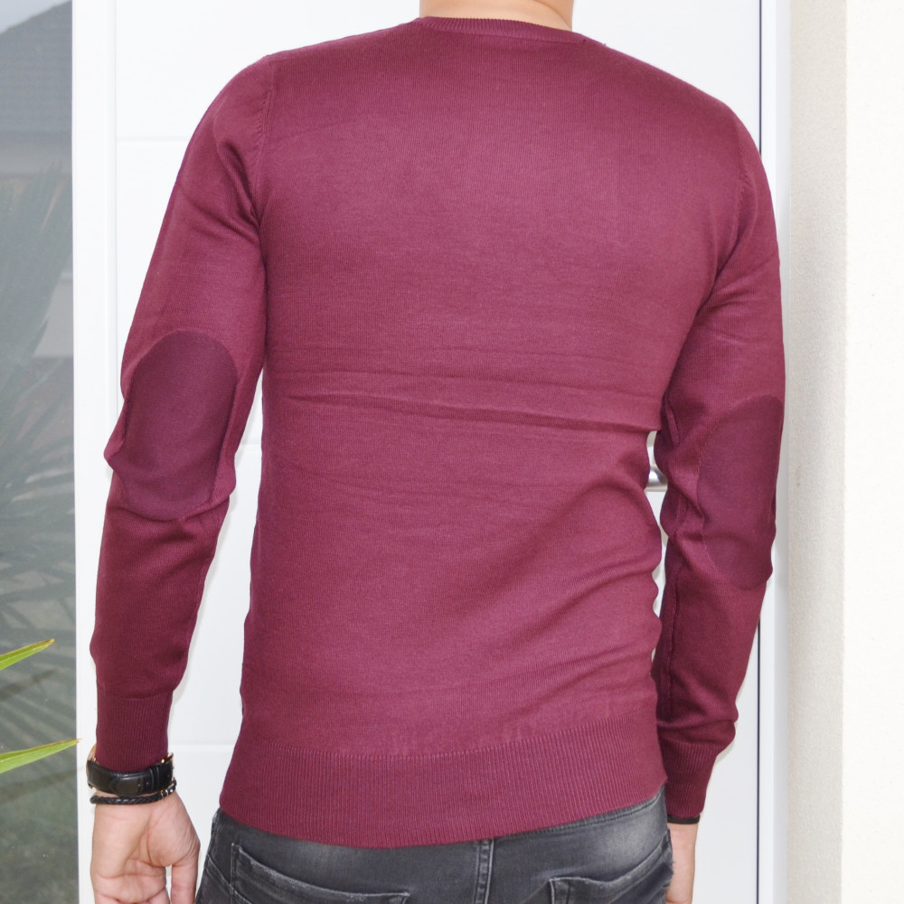 Pull homme bordeaux