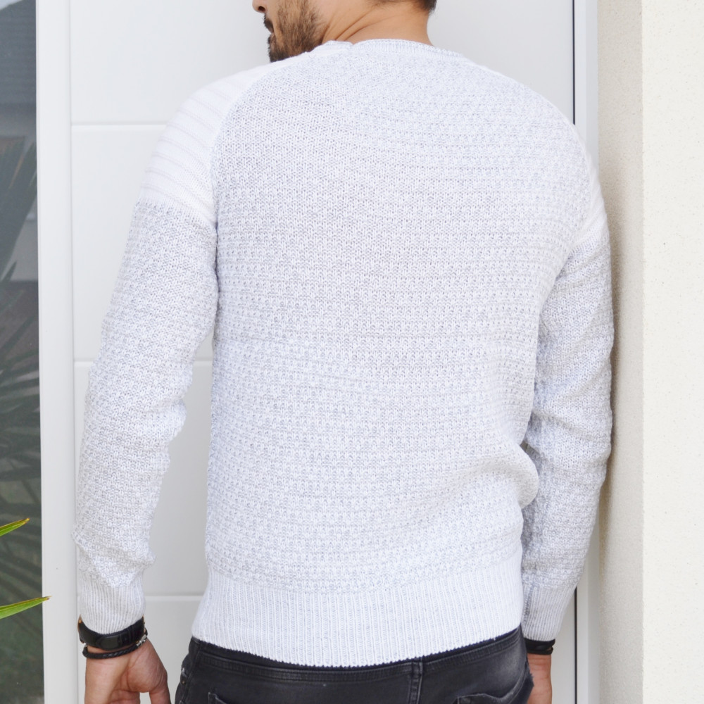 Pull homme gris