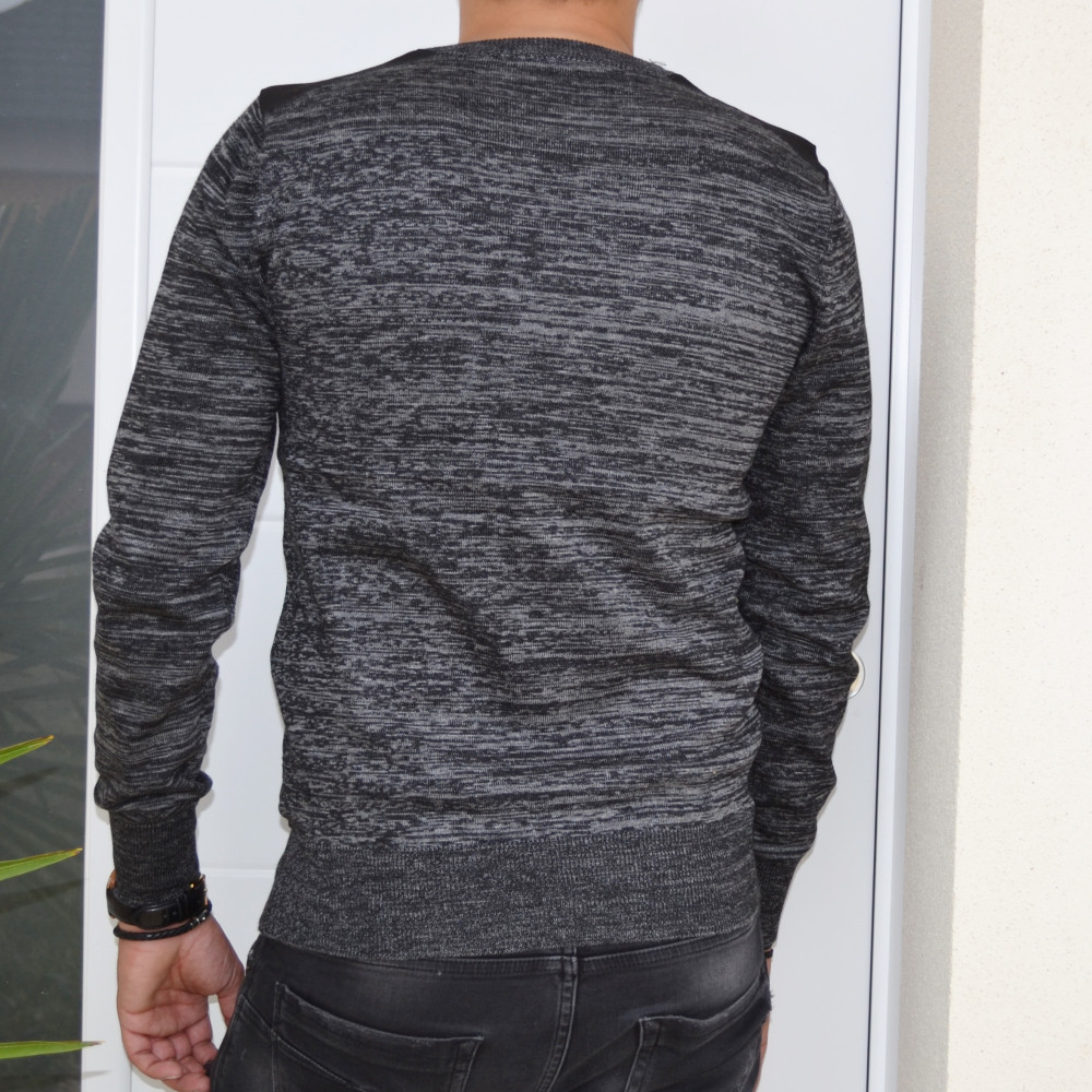 Pull homme gris