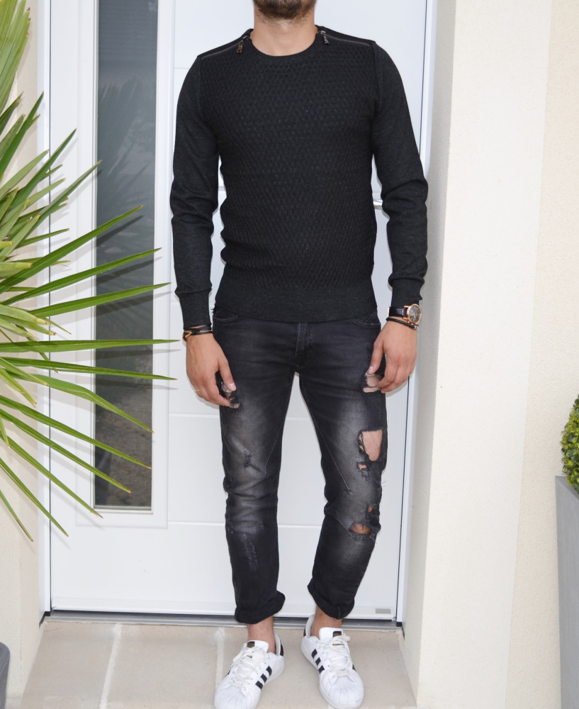 Pull homme noir