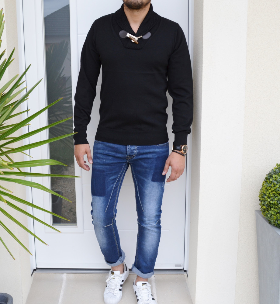 Pull homme noir