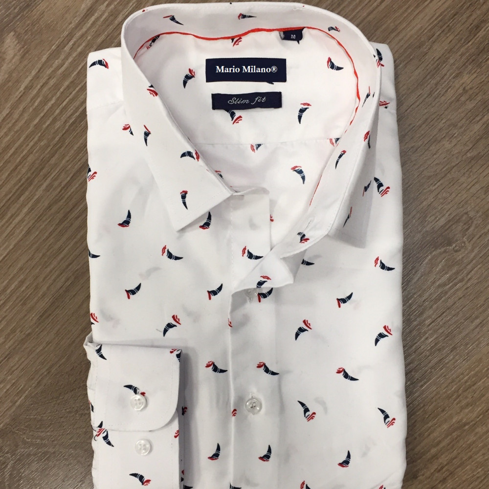 Chemise blanche slim fit voiliers