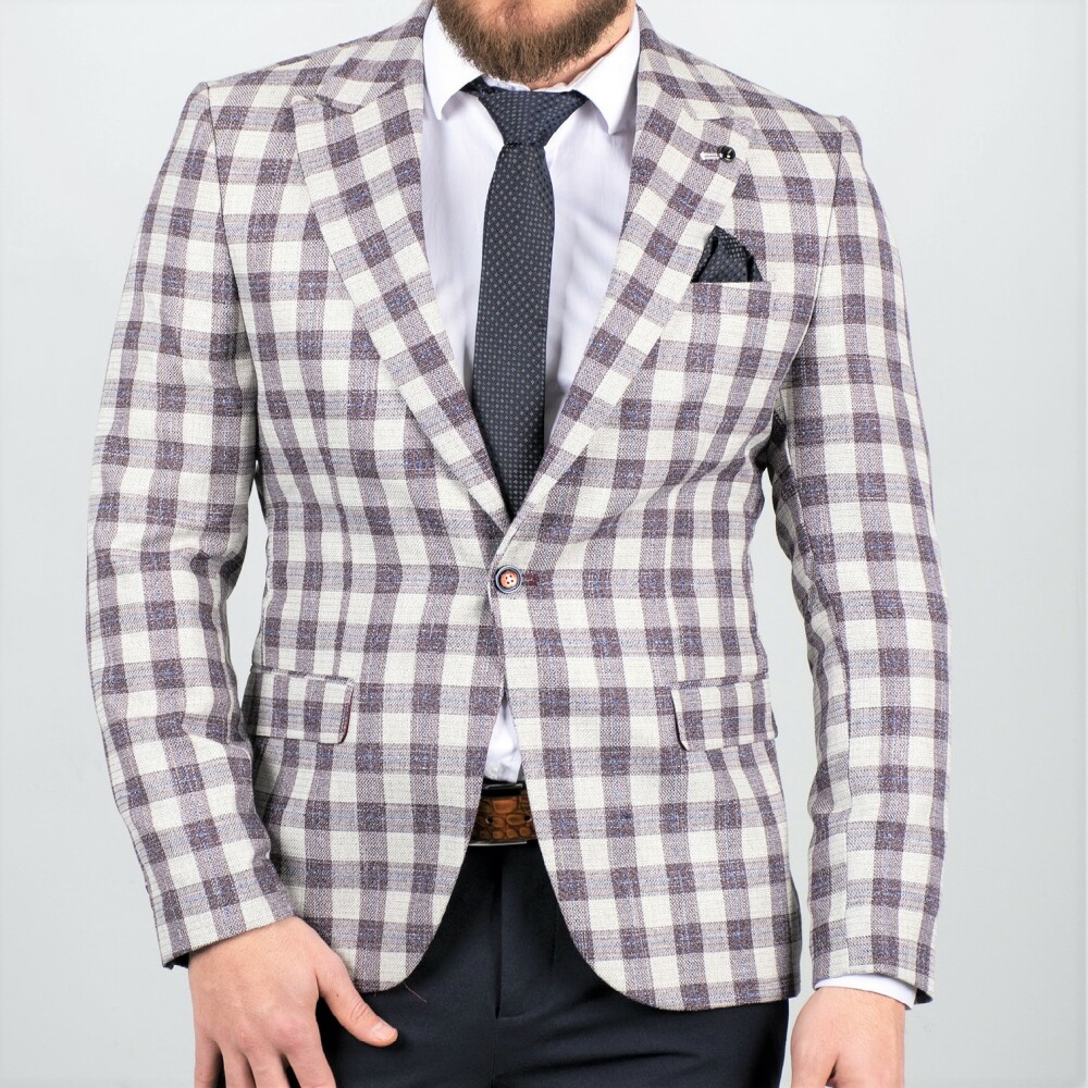 Blazer homme homme à carreaux lilas