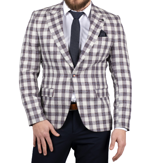 Blazer homme homme à carreaux lilas