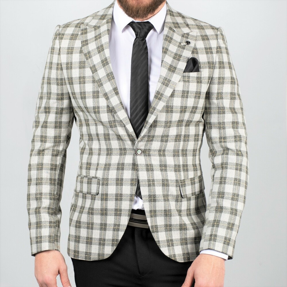 Blazer homme homme à carreaux vert