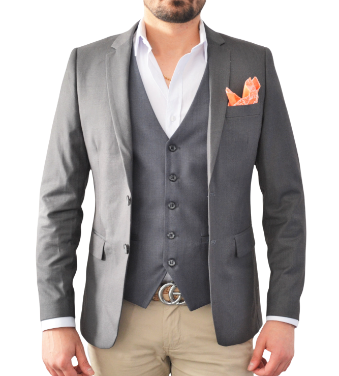 Blazer homme homme slim gris