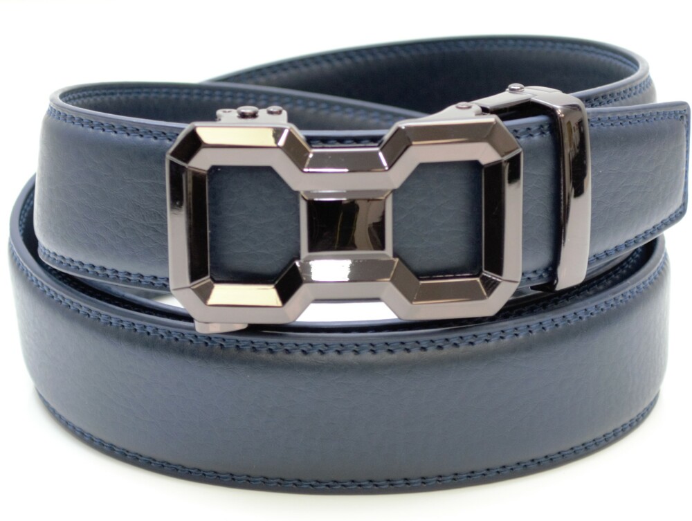 Ceinture homme cuir bleu réglage automatique