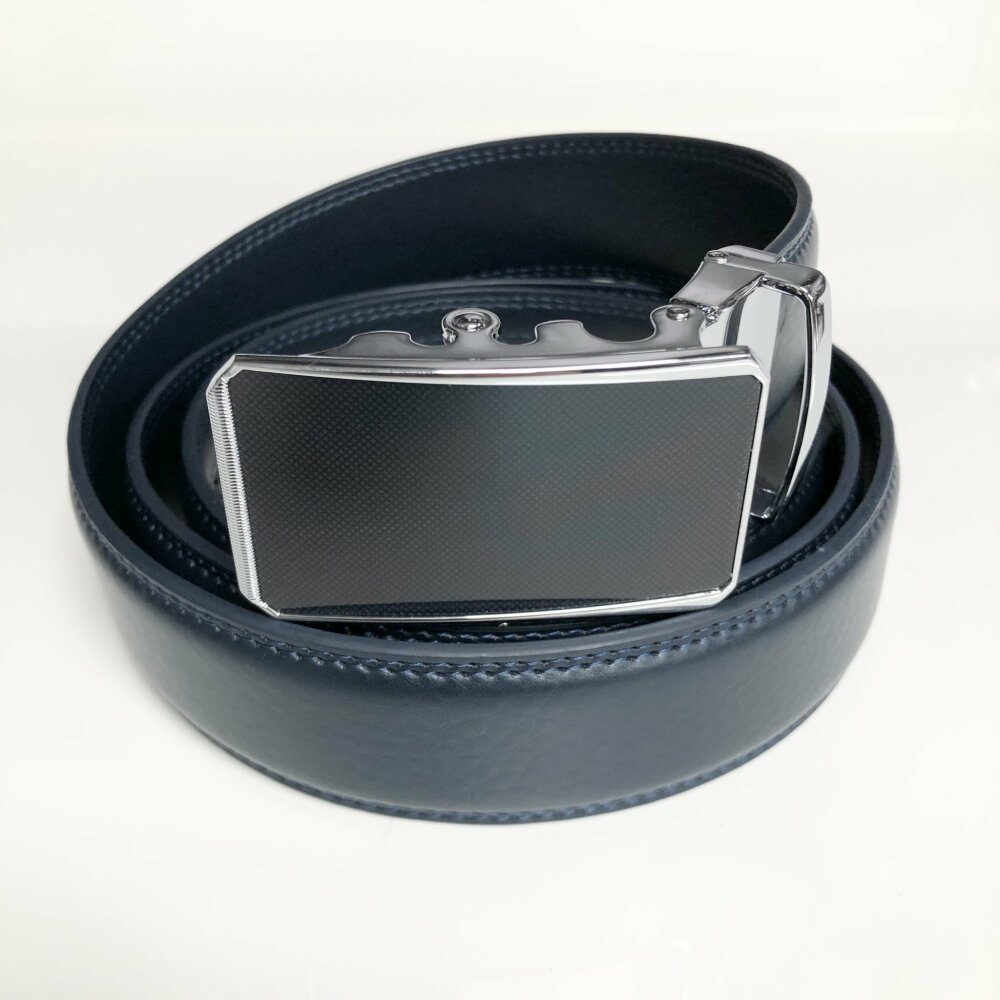 Ceinture homme cuir bleu réglage automatique