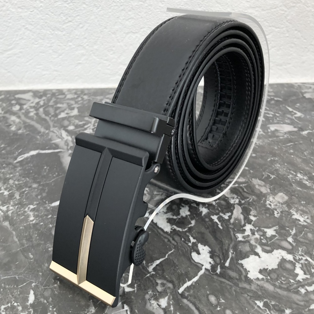 Ceinture homme cuir noir réglage automatique