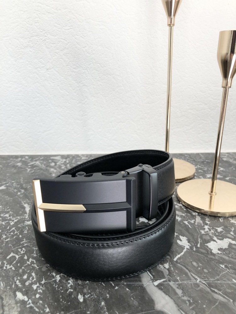 Ceinture homme cuir noir réglage automatique