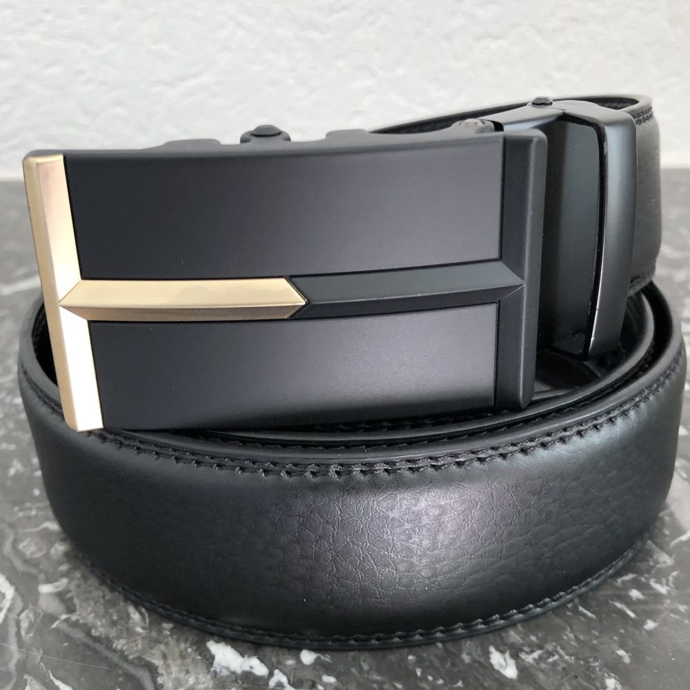 Ceinture homme cuir noir réglage automatique