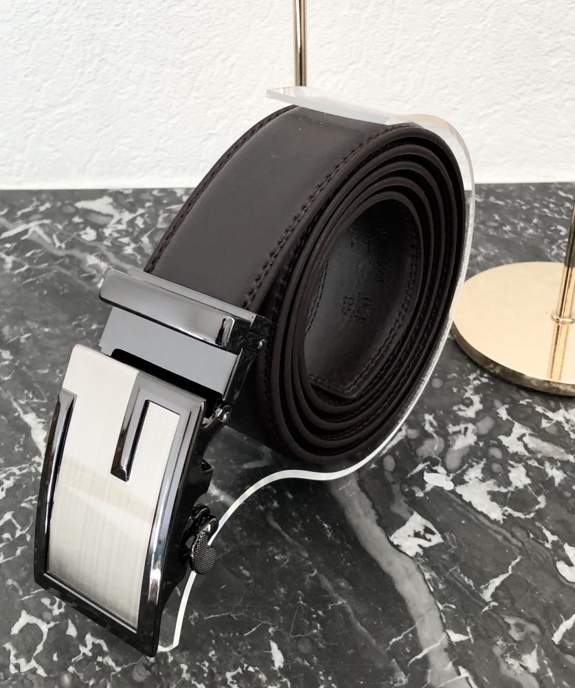 Ceinture homme cuir marron réglage automatique