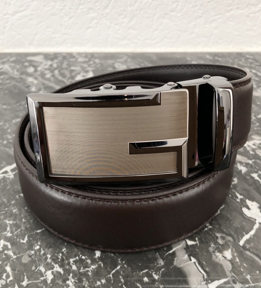 Ceinture homme cuir marron réglage automatique
