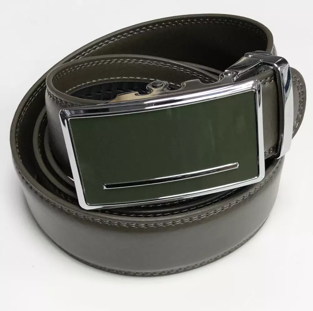 Ceinture homme cuir khaki réglage automatique