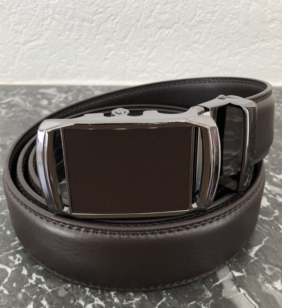 Ceinture homme cuir marron réglage automatique