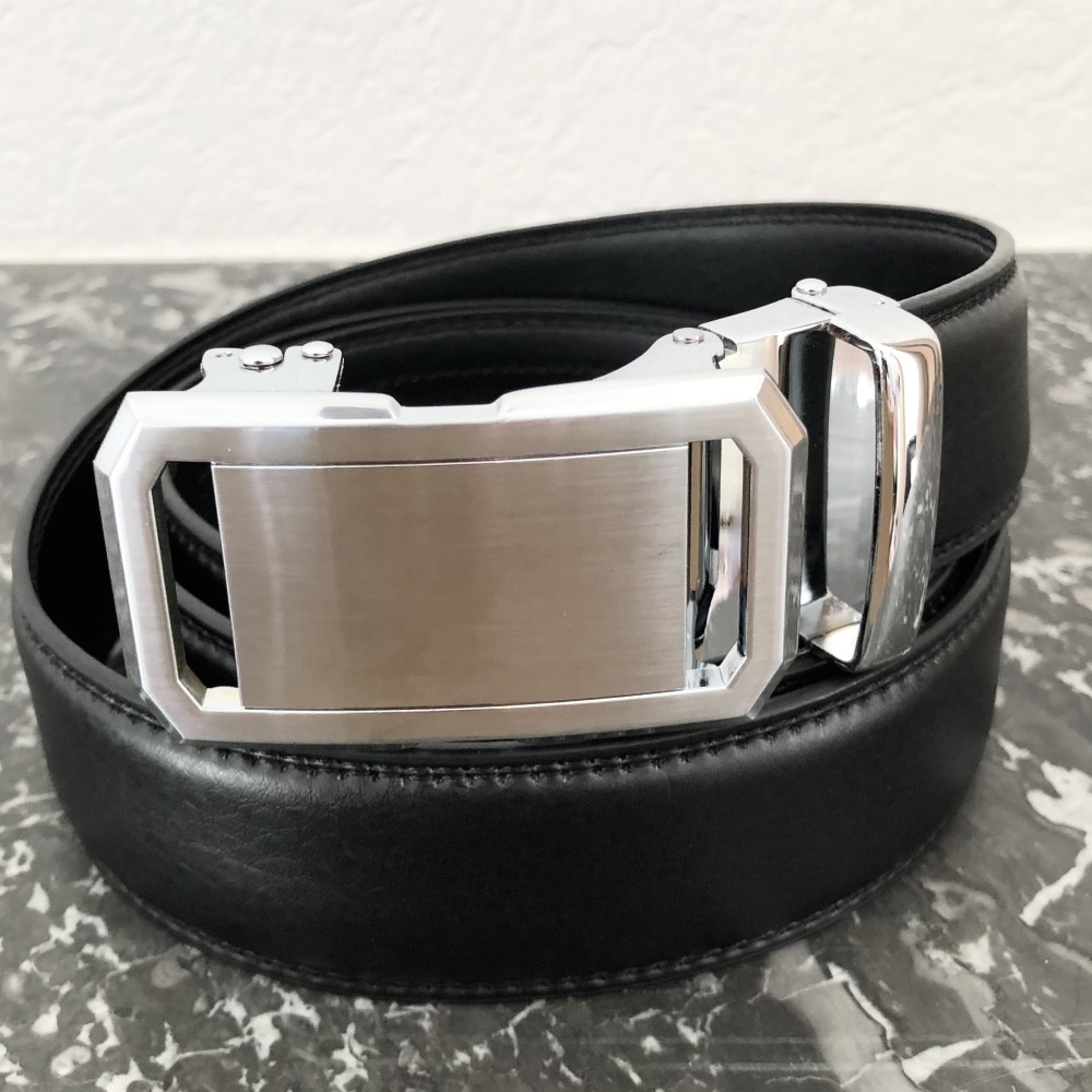 Ceinture homme cuir noir réglage automatique