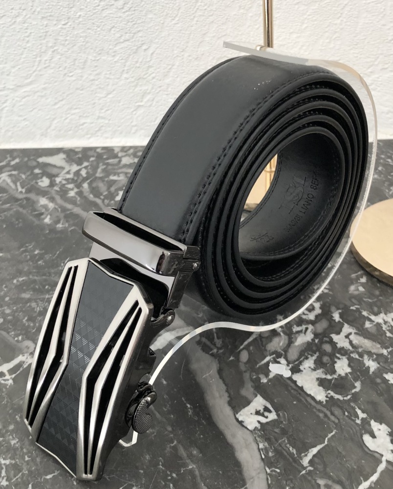 Ceinture homme cuir noir réglage automatique