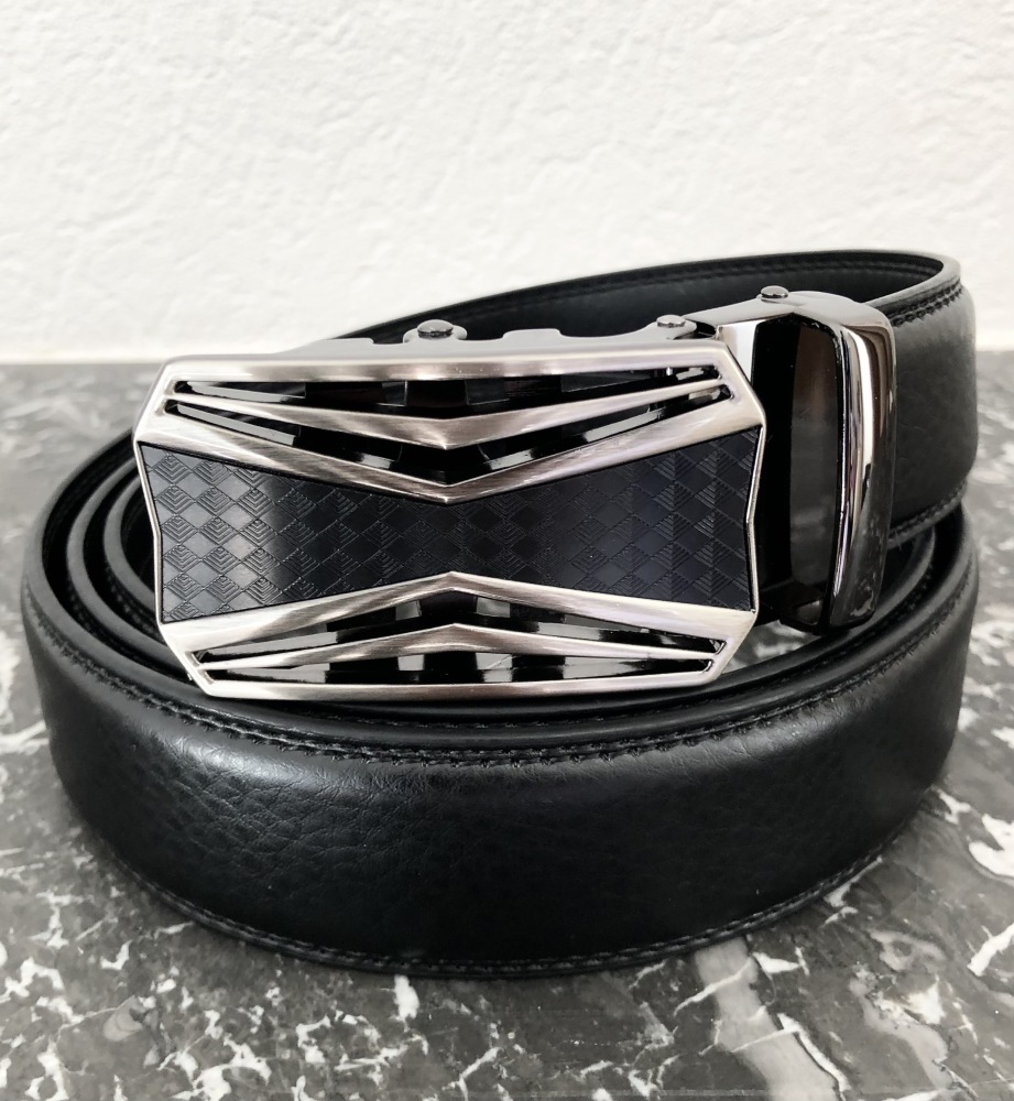 Ceinture homme cuir noir réglage automatique