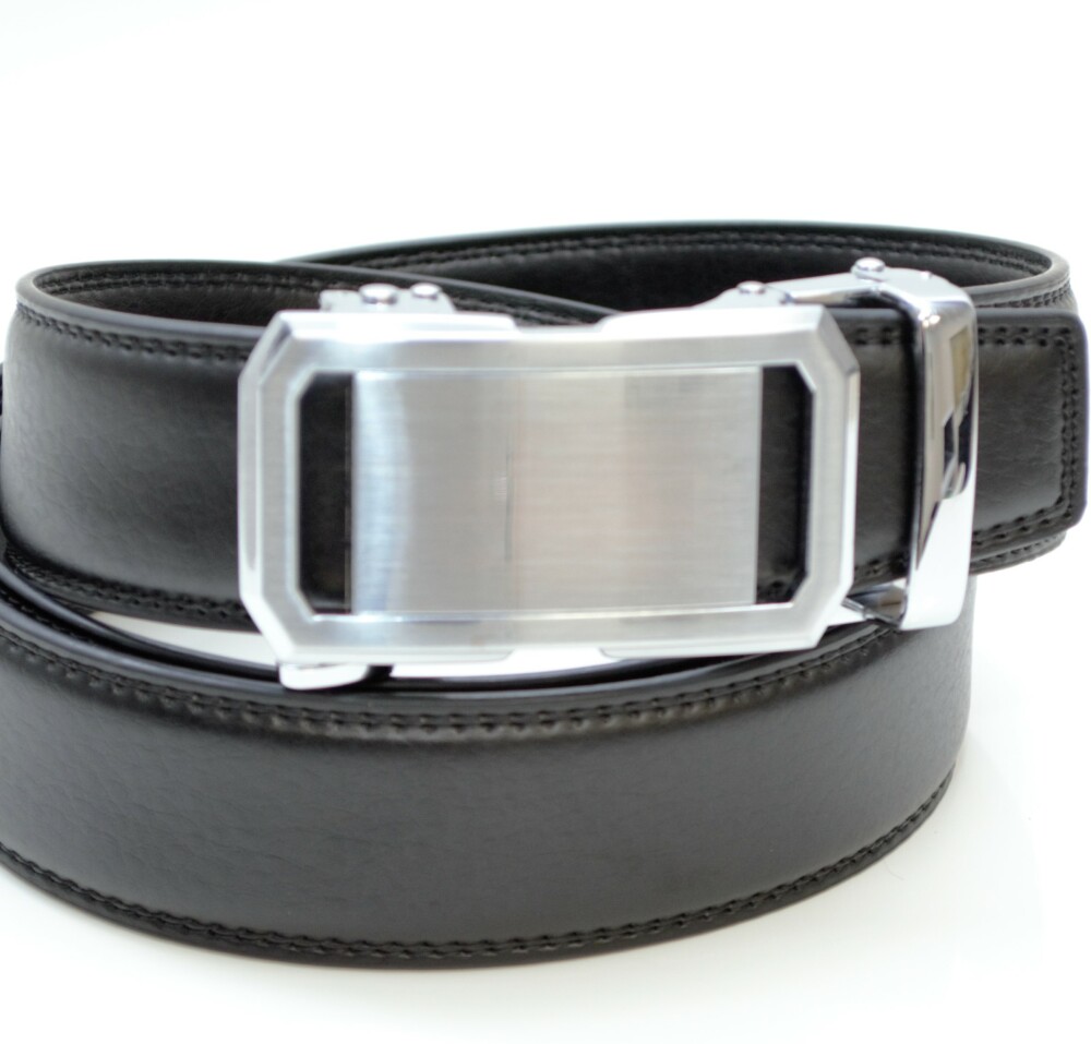 Ceinture homme cuir noir réglage automatique