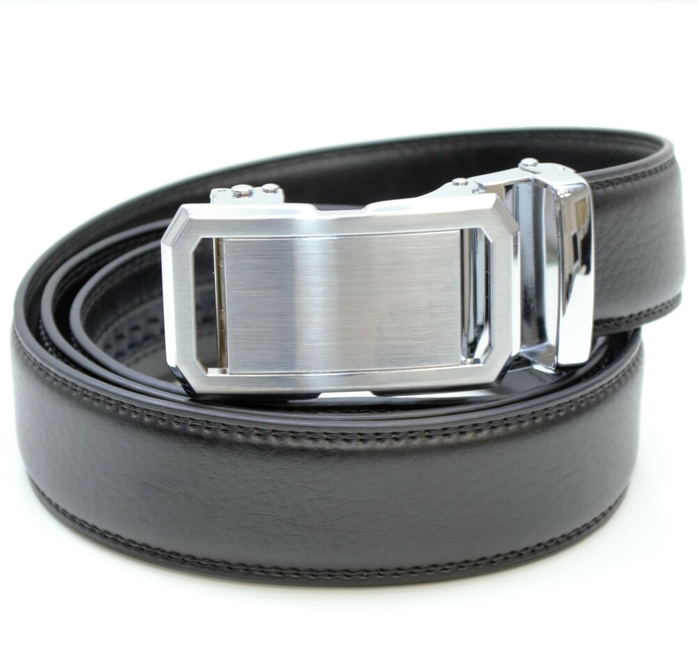 Ceinture homme cuir noir réglage automatique