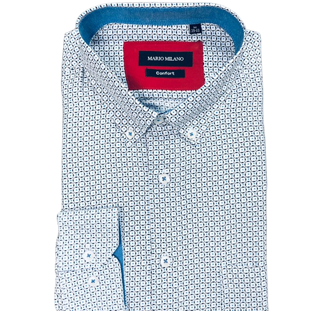 chemise homme blanche motifs disques