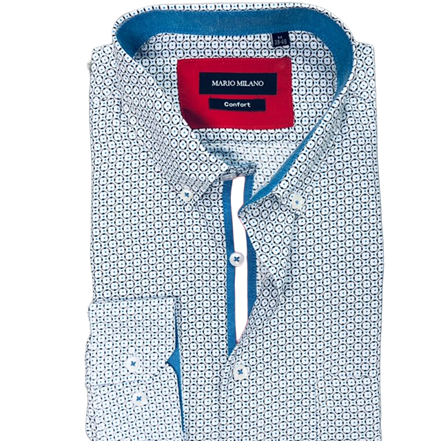 chemise homme blanche motifs disques