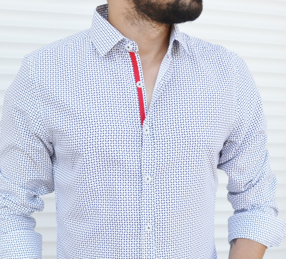 Chemise blanche hotsell imprimé homme