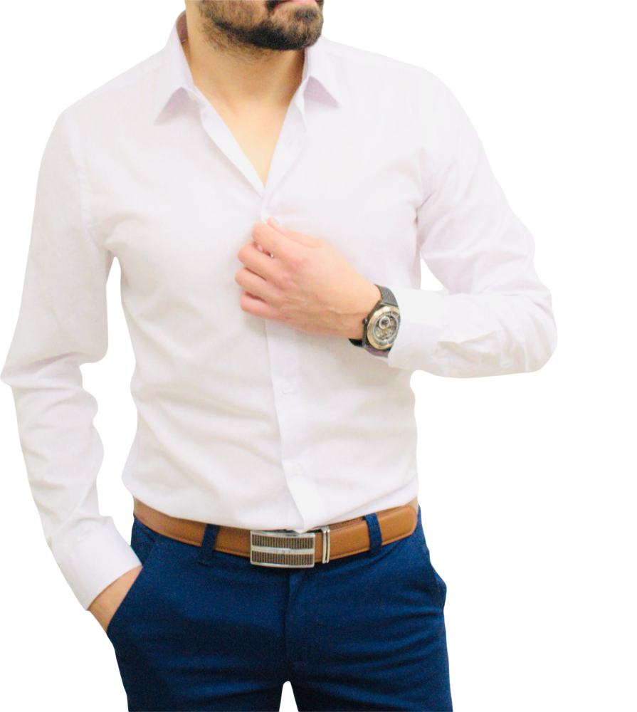 Chemise homme blanche unie slim