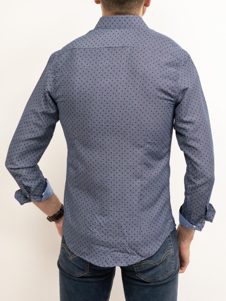 chemise homme bleu ciel slim effet chevron