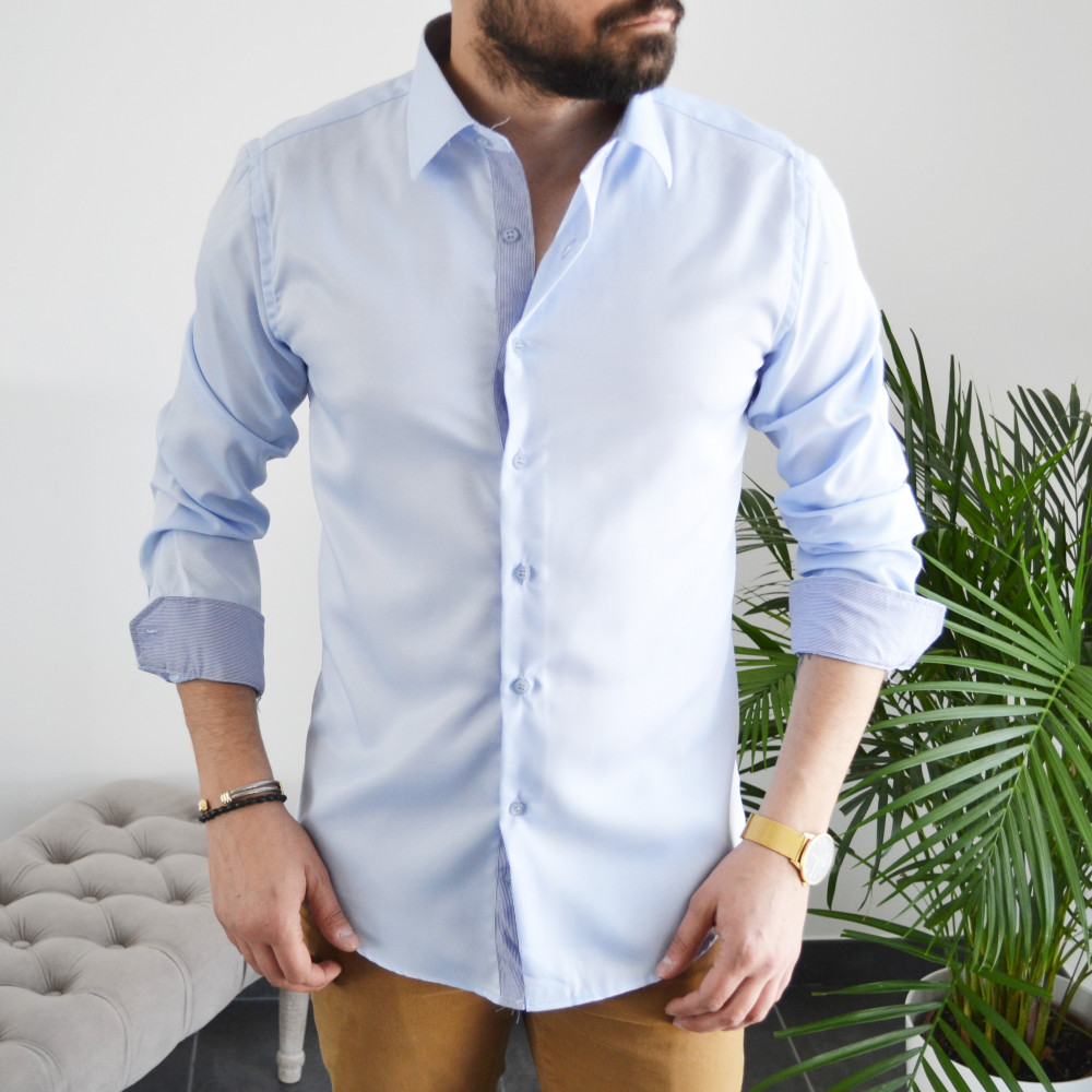 chemise homme bleu ciel