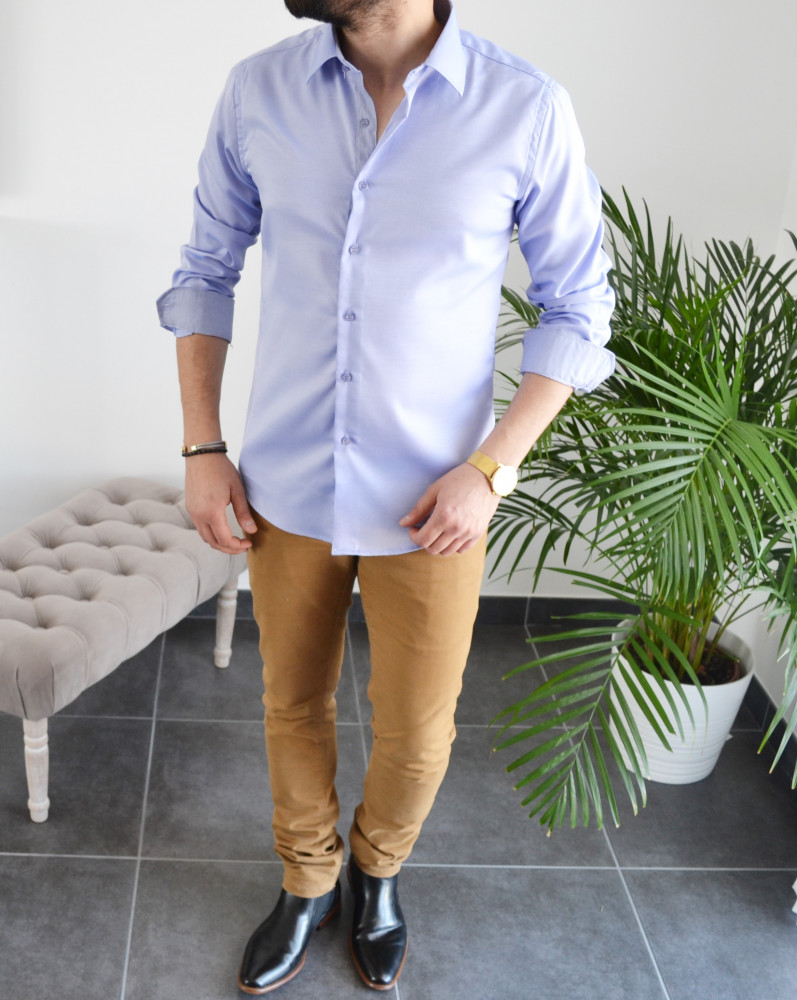 chemise homme bleu ciel