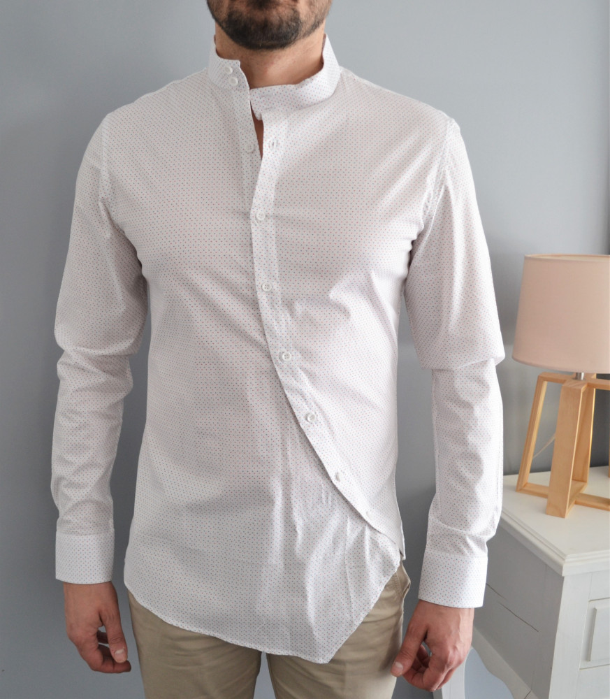 chemise homme blanche asymétrique