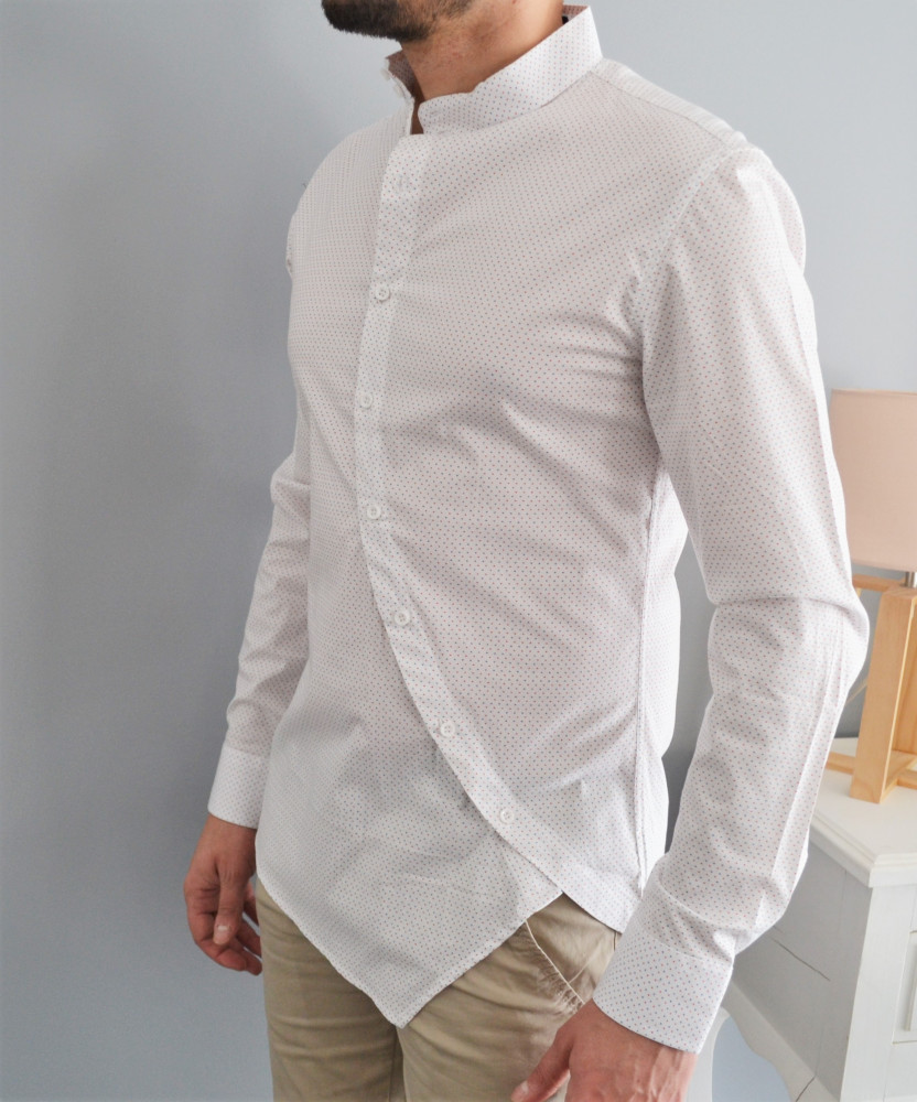 chemise homme blanche asymétrique