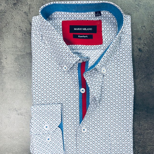 chemise homme blanche motifs disques