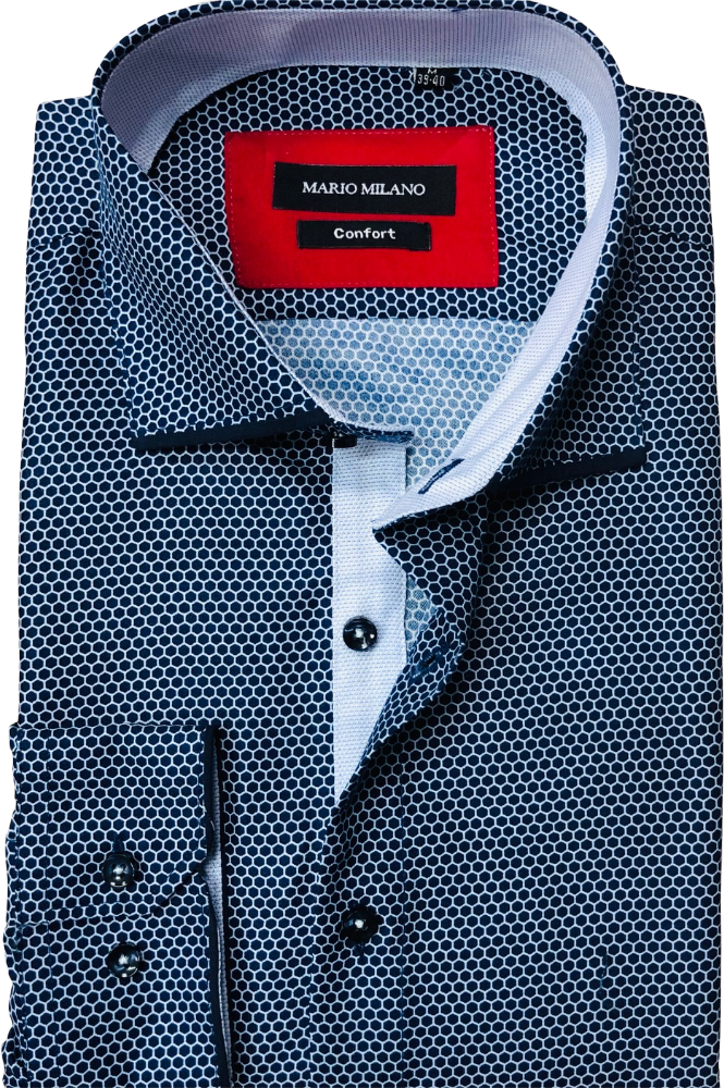 chemise homme bleu marine motifs losange