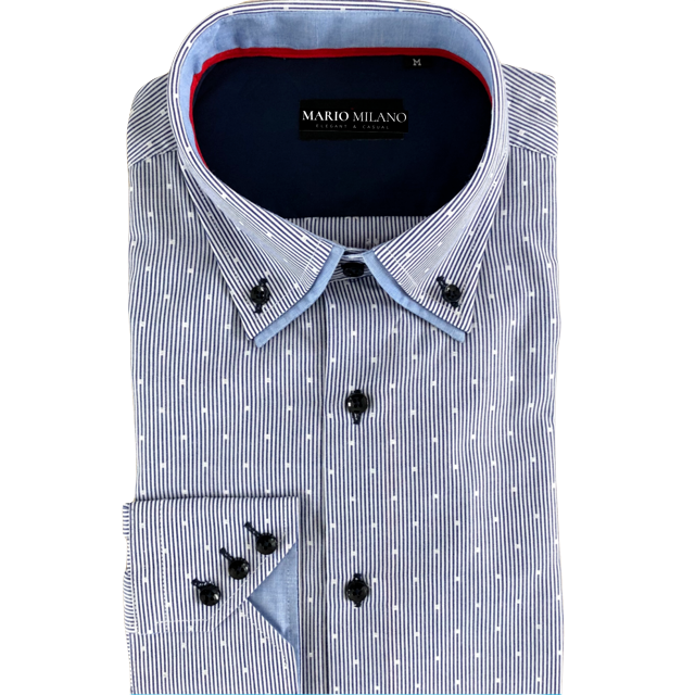 chemise homme bleu slim à petits points