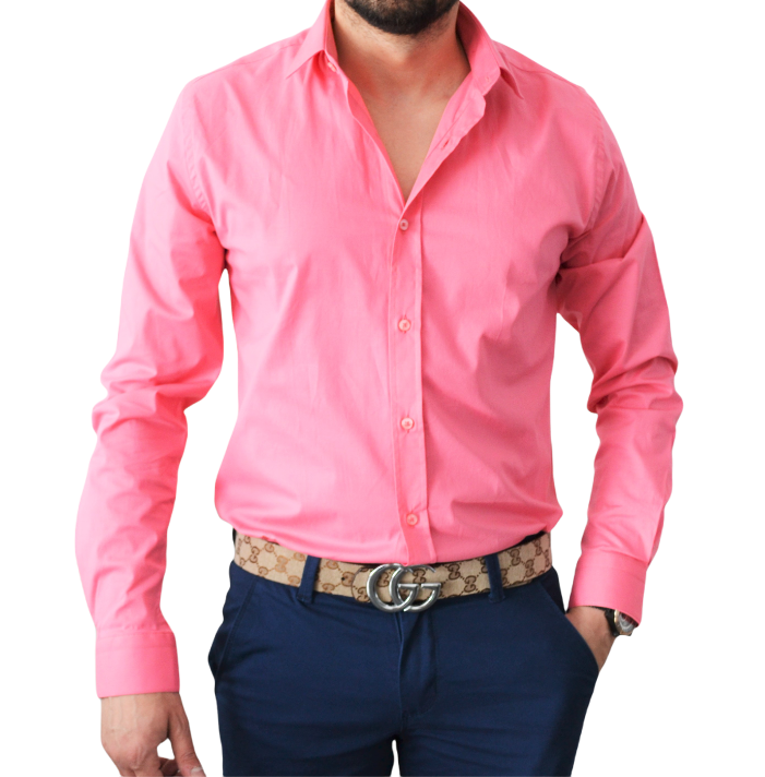 Chemise homme corail unie slim