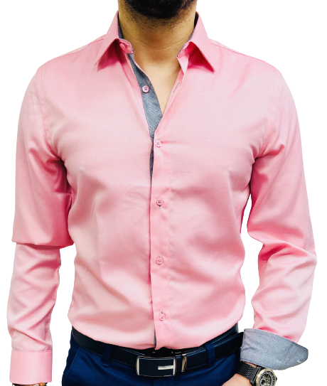 chemise homme fushia slim intérieur gris