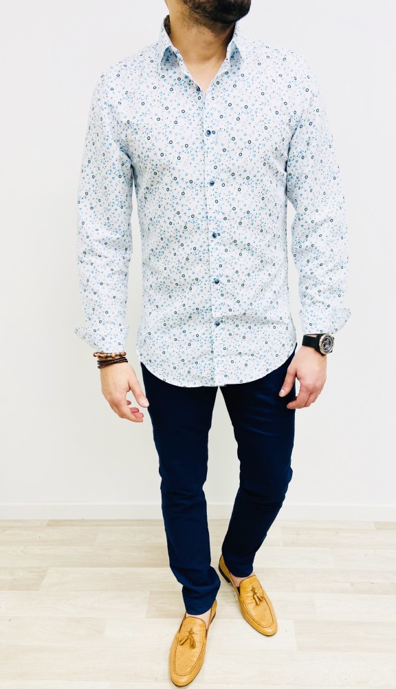 chemise homme à motifs