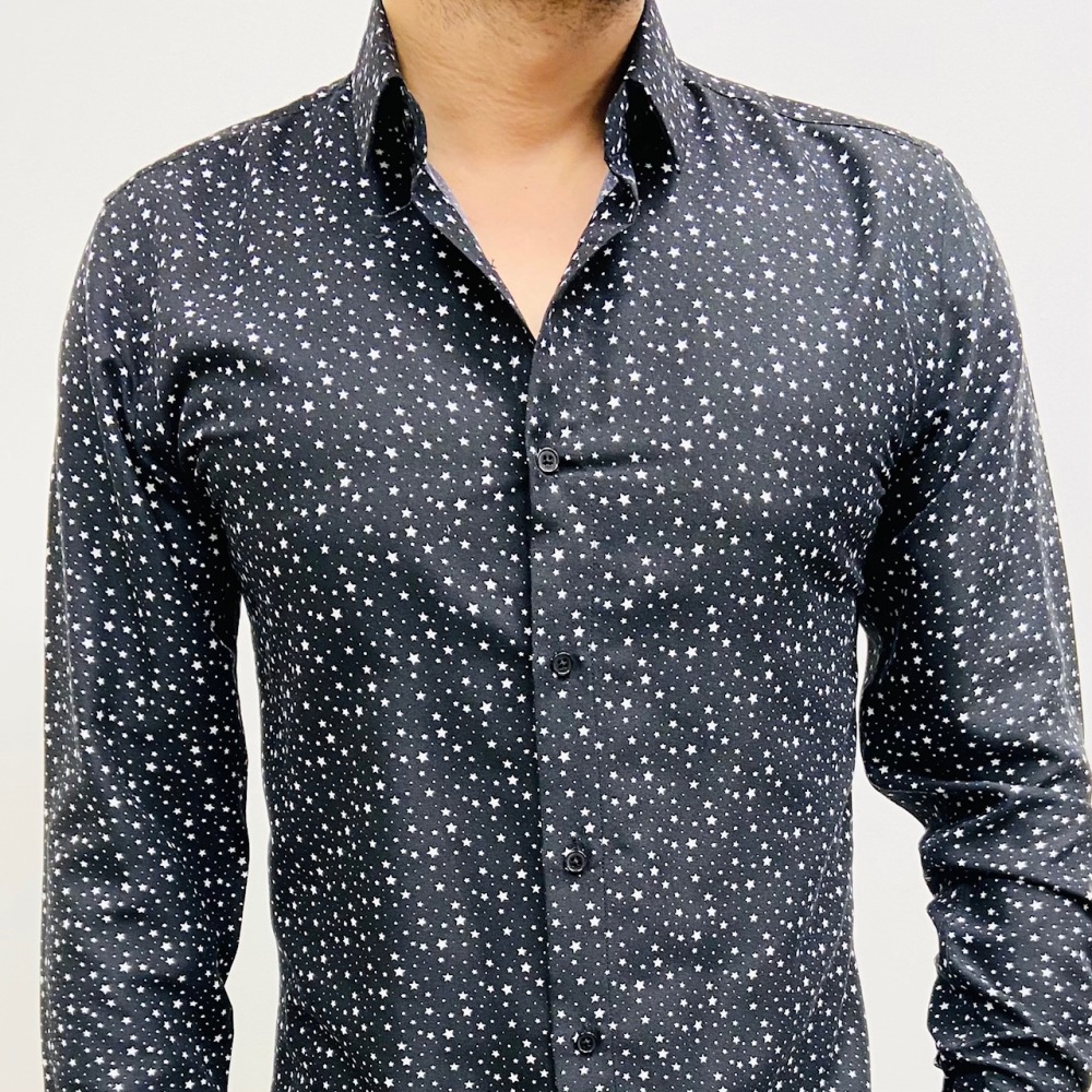 chemise homme noire avec étoile