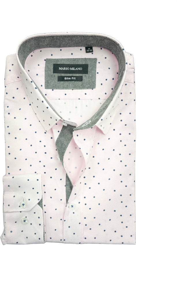 chemise homme rose petits points