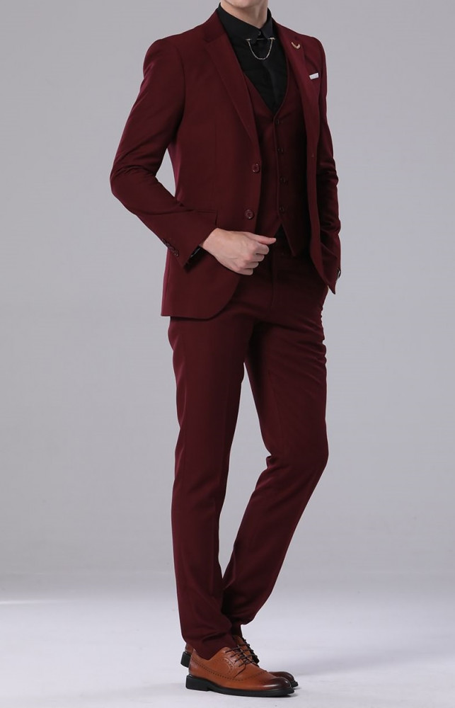 Veste de costume slim bordeaux