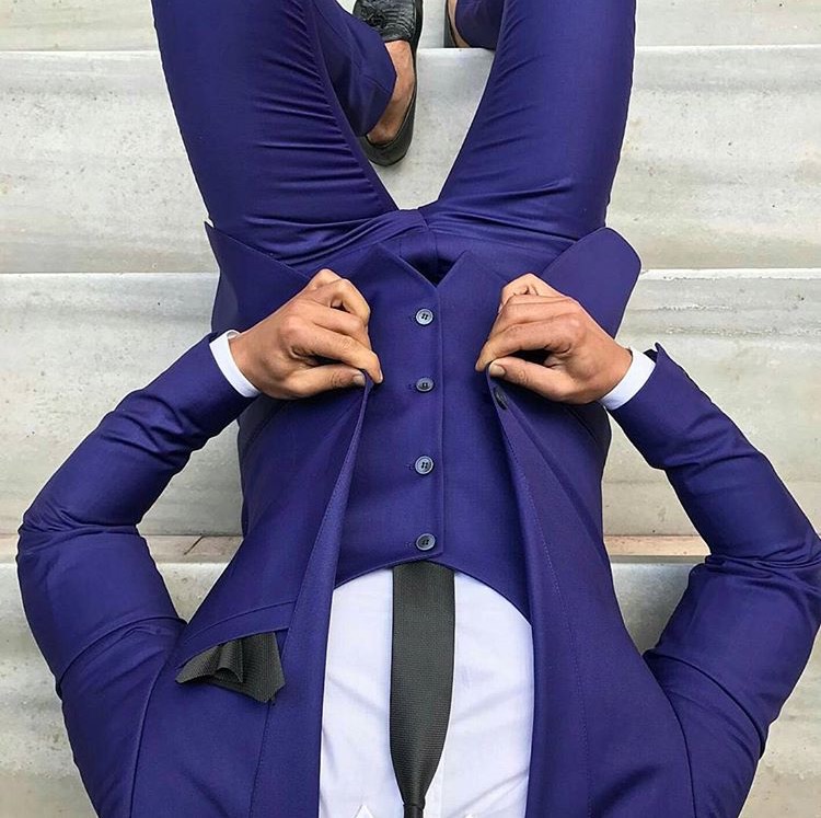 Costume homme bleu roi uni style chic modèle LUCIANO