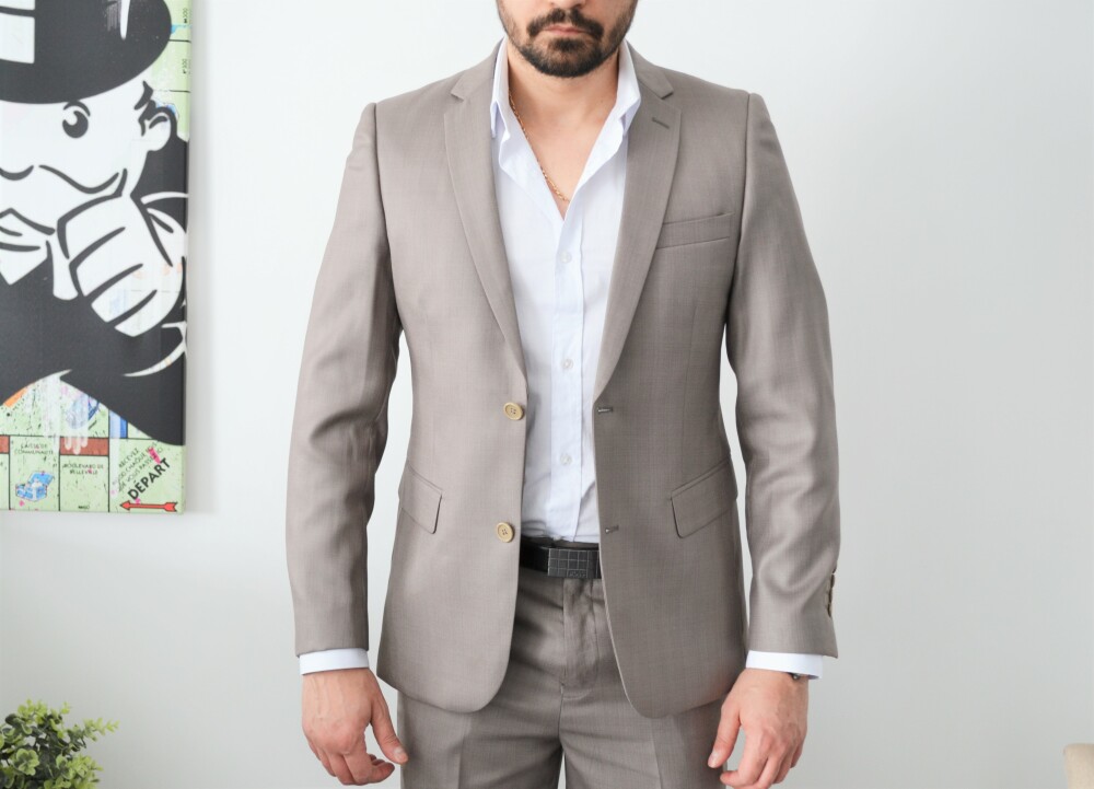 Costume homme beige 2 pièces