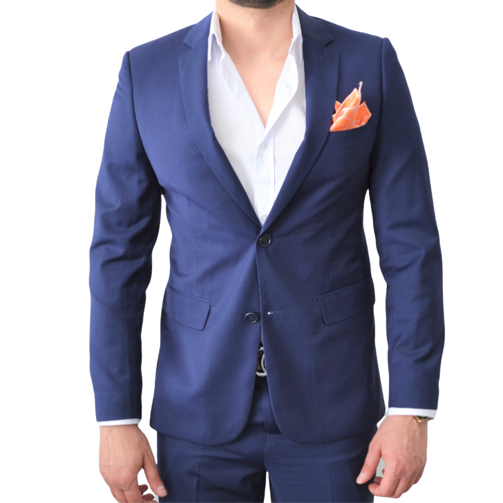 Costume homme bleu roi uni style chic modèle LUCIANO