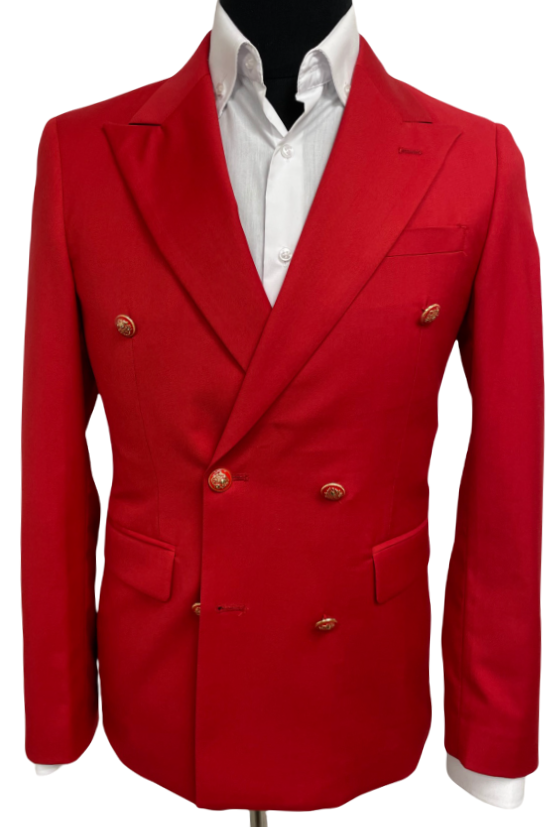 Costume homme croisé rouge